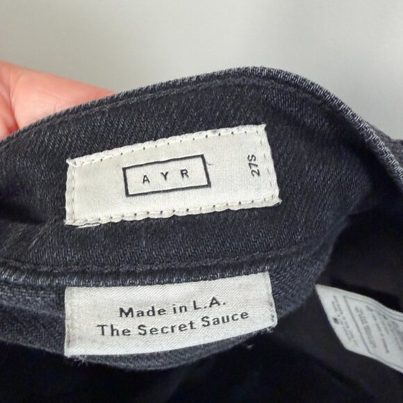 AYR Secret Sauce Wide Leg Jeans Size 27 Short Black Date Night Wash High Rise - Picture 4 of 11